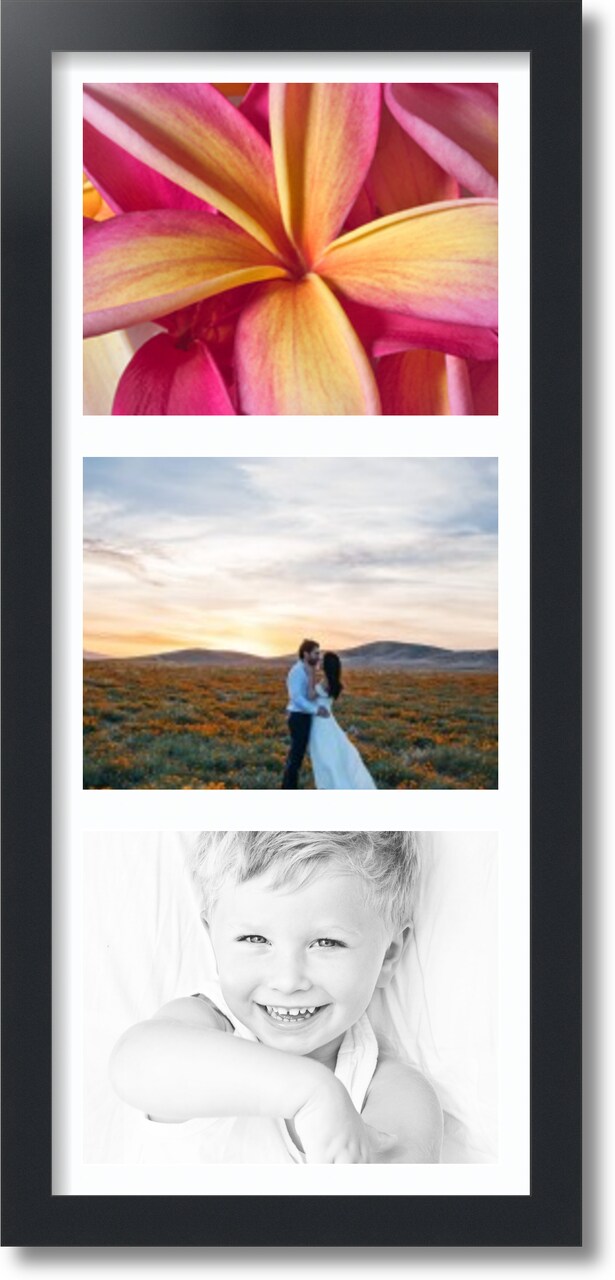 ArtToFrames Collage Photo Picture Frame with 3 - 8x10 inch Openings, Framed in Black with Over 62 Mat Color Options and Plexi Glass (CSM-3926-2156)